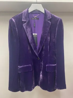 Marc Cain Collections Purple Fine Velvet Blazer PC 34.17 W20 741