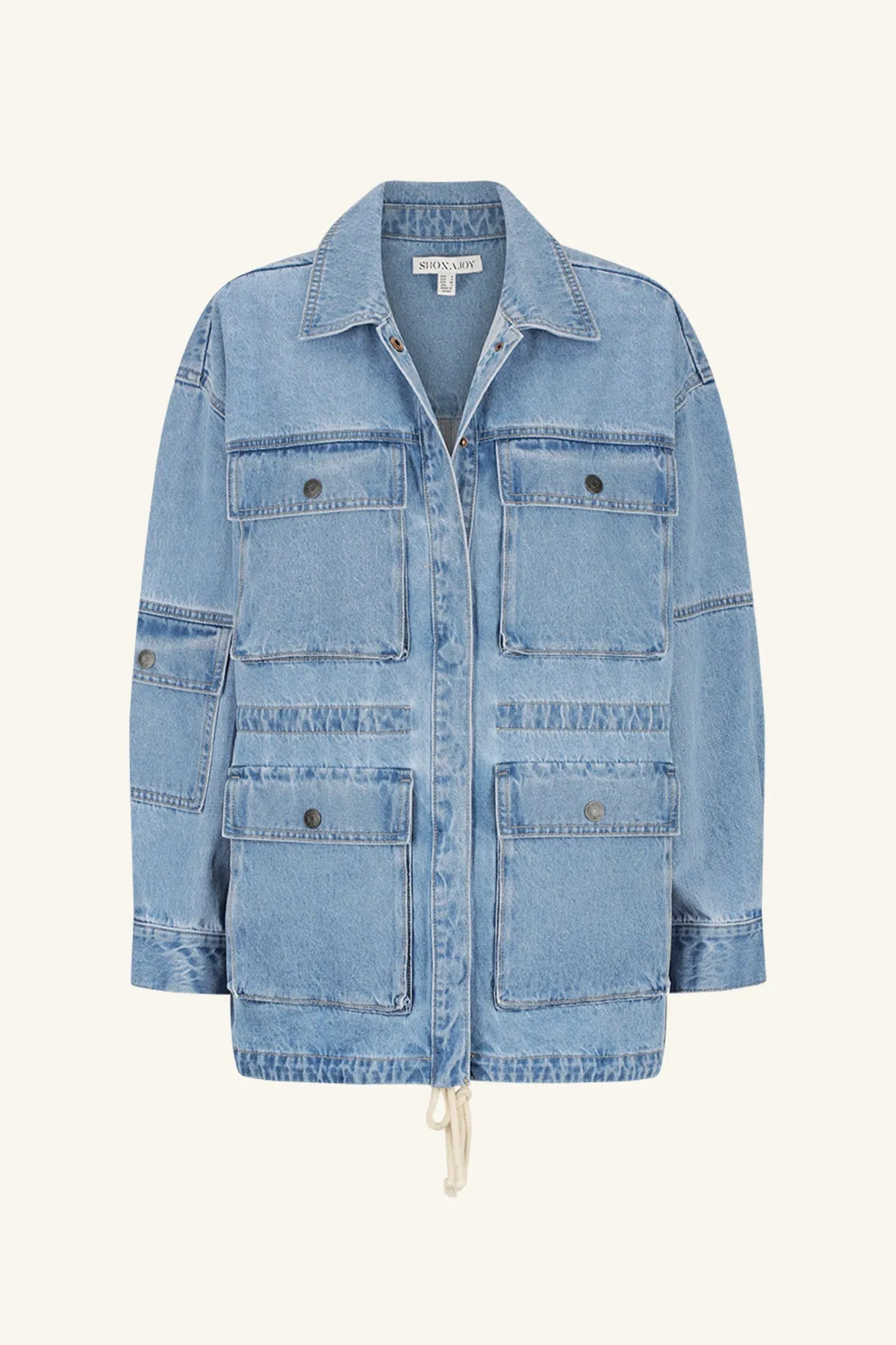 STELLA ANORAK PATCH POCKET JACKET - MID BLUE