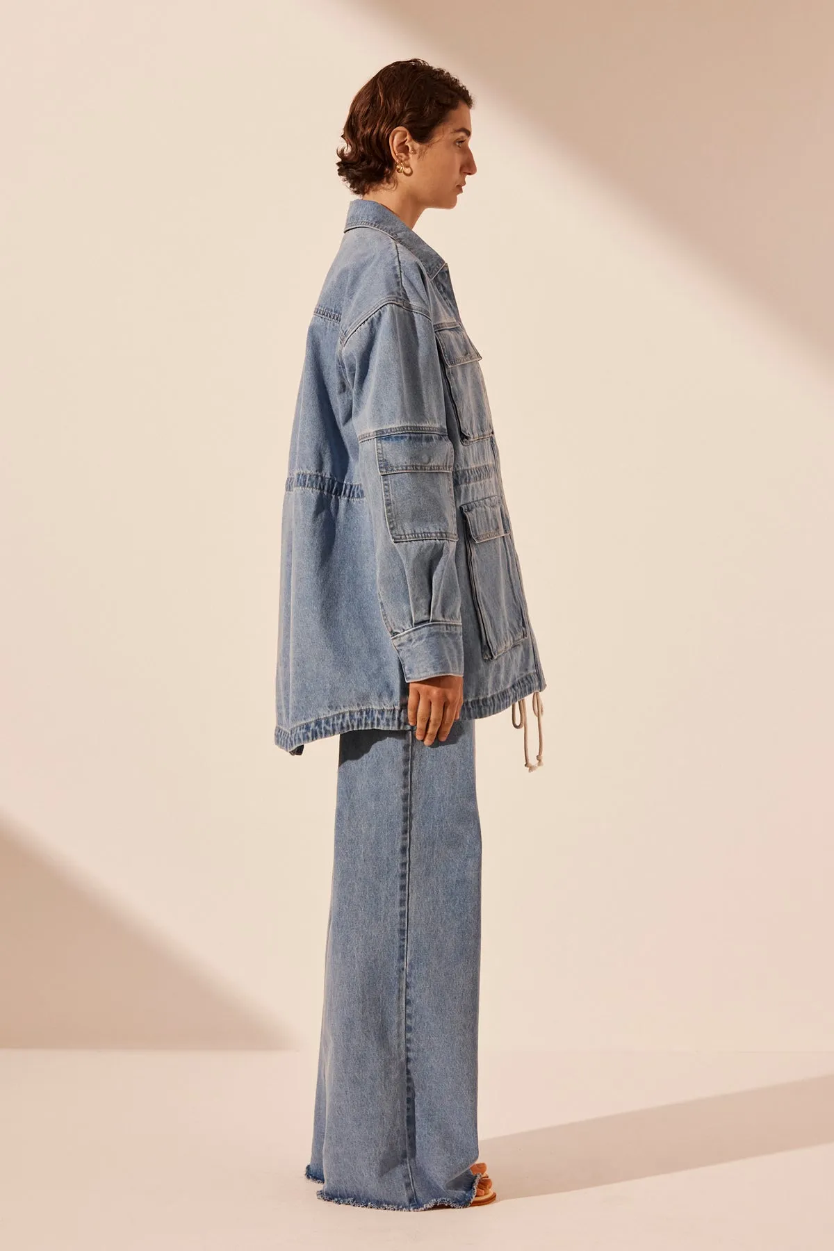STELLA ANORAK PATCH POCKET JACKET - MID BLUE