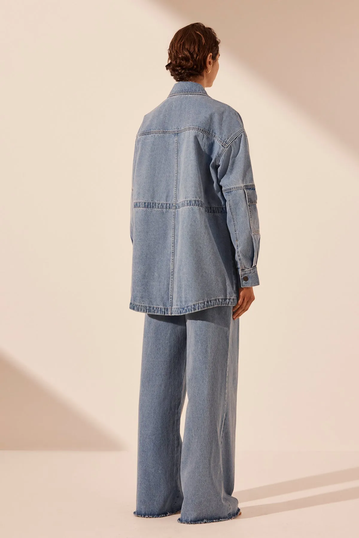 STELLA ANORAK PATCH POCKET JACKET - MID BLUE
