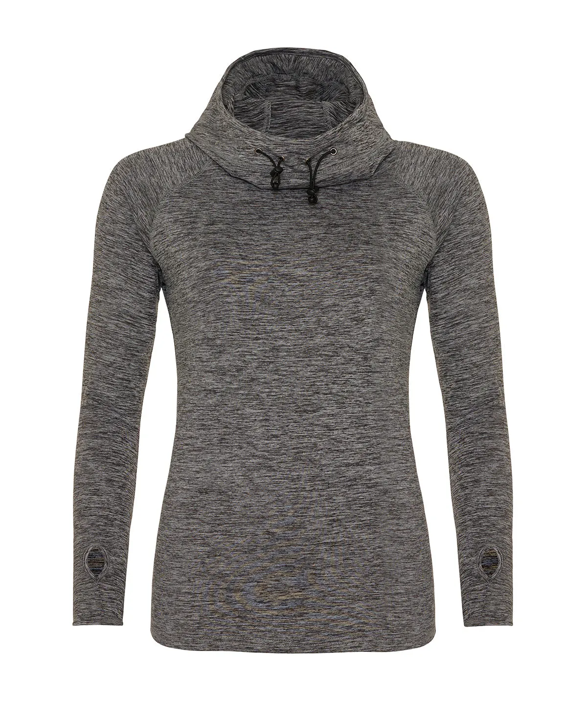 Womens cool cowl neck top | Grey Melange